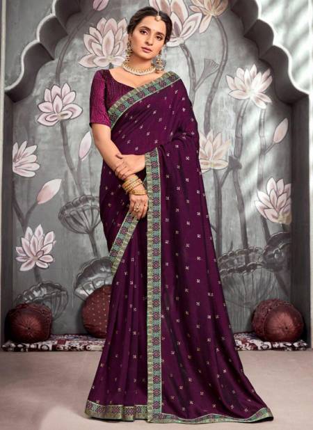 Wine Colour RIGHT WOMEN RASHMI Wedding Wear Heavy worked Latest Designer Heavy Saree Collection 81743